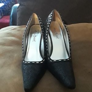 Black studded wedge heel pump (8)